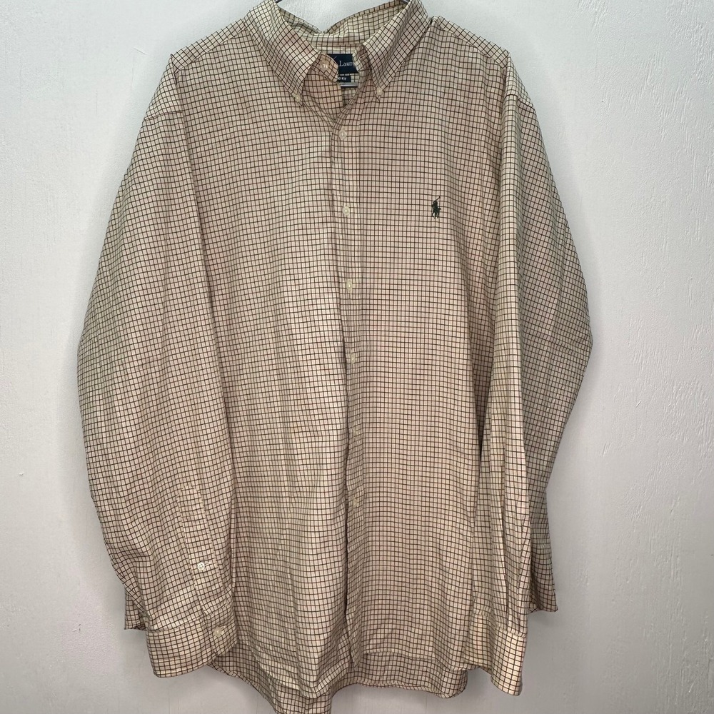 Polo Ralph Lauren Checkered Button Up Shirt Long Sleeve Regular Fit Mens 2XL